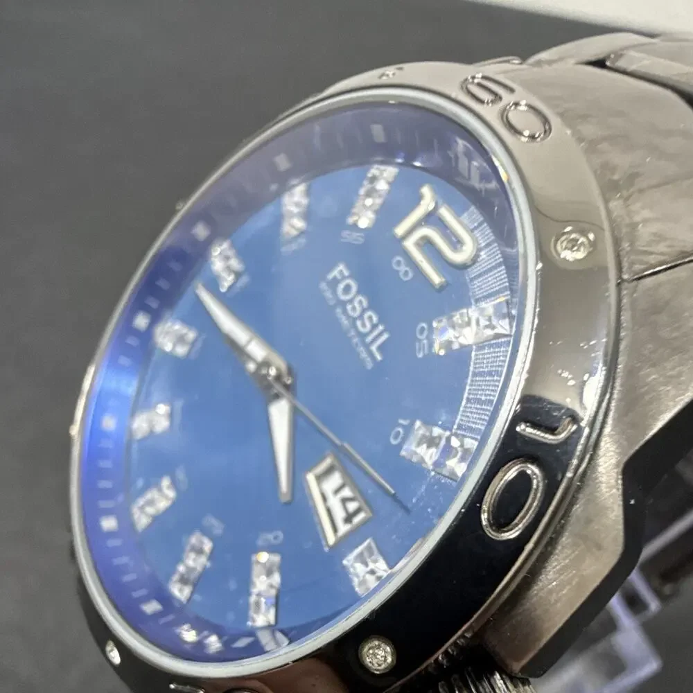 Fossil Blue Men’s Wristwatch AM-4117 New Battery! Runs excellent!
